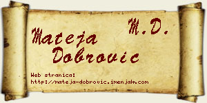 Mateja Dobrović vizit kartica
